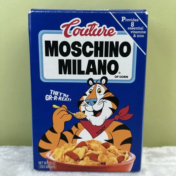 Moschino Couture Milano Cereal Box Kellogg's Frosted Flakes Cereal Box - Picture 2 of 6